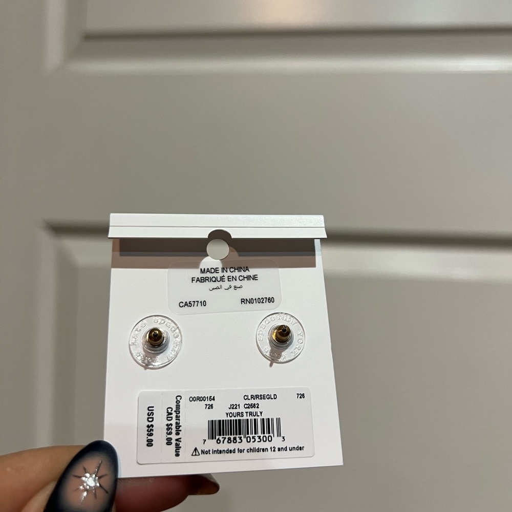 Kate Spade Silver Heart Stud Earrings - Picture 8 of 9
